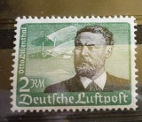 GERMANIA (REICH) 1934 &ndash; PIONIER AVIATIE OTTO LILIENTHAL, timbru cu SARNIERA, B47, Nestampilat