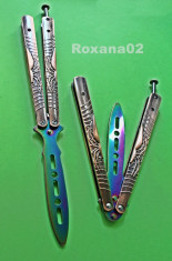 CUTIT Balisong Butterfly. Rainbow. CS Titanium Class. DE ANTRENAMENT. EXCELENT! foto