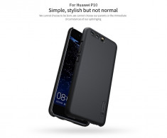 Husa HUAWEI P10 Super Frosted + Folie Protectie by Nillkin Neagra foto