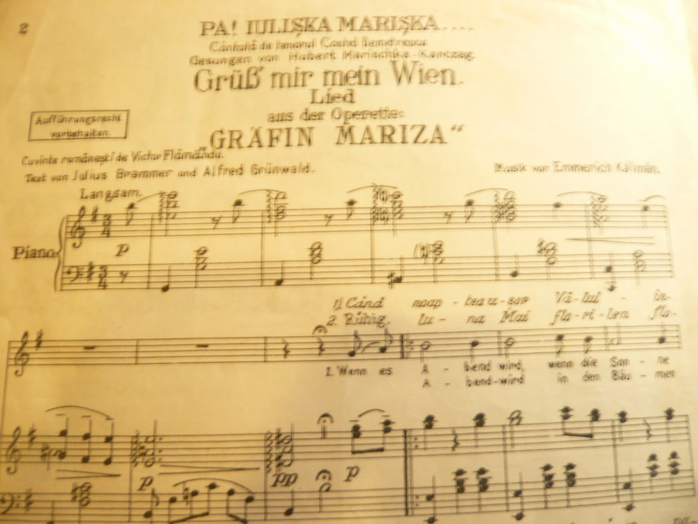Partitura - Pa! Iulisca ,Marisca...,muzica E.Kalman -1926,text romanesc  V.Flaman | Okazii.ro