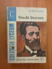 e1 Studii literare - G. Ibraileanu foto