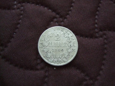 M. 2 lire 1869 Vatican, argint foto