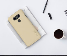 Husa LG G6 Super Frosted + Folie Protectie by Nillkin Gold foto