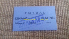 Bilet Invitatie DINAMO - FC MALINES (KV MECHELEN) 1987-1988 Cupa Cupelor foto