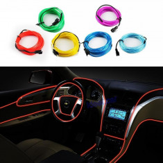 Fir cu lumina ambientala auto decorativ luminos neon flexibil 3M Rosu foto