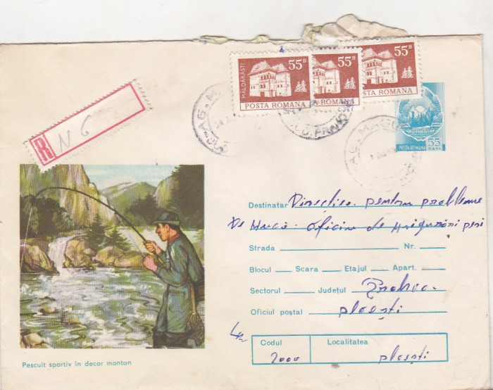 bnk ip Intreg postal 1975 - circulat - pescuit