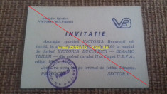 Bilet Invitatie VICTORIA BUCURESTI - DINAMO TBILISI 1987-1988 Cupa UEFA foto