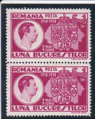 ROMANIA 1938 , LP 125 , LUNA BUCURESTILOR PERECHE SERII MNH foto