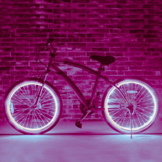 Kit luminos tuning si personalizare roti janta sau jante bicicleta 4 M Violet foto