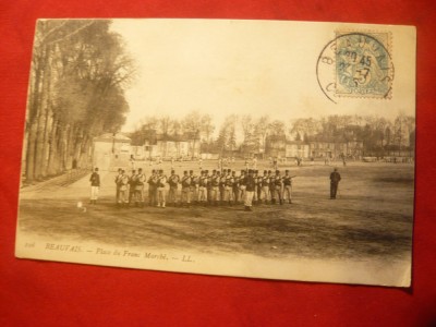Ilustrata TCV -Pluton militar francez la manevre ,inc.sec.XX foto