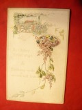 Ilustrata in relief -Felicitare pt. Aniversare ,inc.sec.XX, Necirculata, Printata