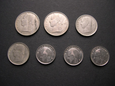 Lot BELGIA 7 monede diferite foto