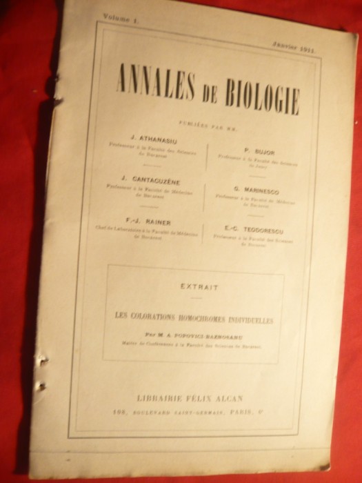 A.Popovici-Baznosanu -Coloratura homocroma individuala .Ed1911