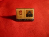 Insigna Olimpica Albertville &#039;92 ,sponsor Banca Credit Lyonnais , L= 2,5 cm