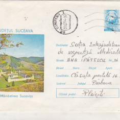 bnk ip Intreg postal 1973 - circulat - Manastirea Sucevita