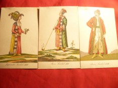 Set 3 Ilustrate necaroiate -Boieri sec,XVII-XIX - litografii