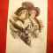 Ilustrata - 2 femei in trasura ,semnat Reinthal 1915 SUA