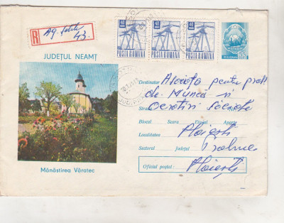 bnk ip Intreg postal 1973 - circulat - Manastirea Varatec foto