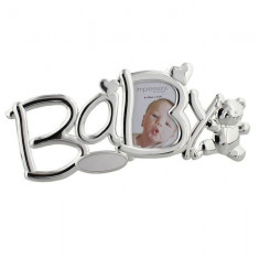 Silverplated &amp;quot;Baby&amp;quot; Rama foto cu Teddy foto