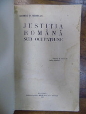 JUSTITIA ROMANA SUB OCUPATIE de GEORGE D. NEDELCU , 1923 foto