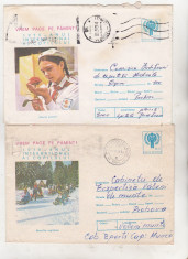 bnk ip Lot 2 intreguri postale 1979 - circulate - Anul international copii foto