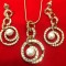 PROMOTIE -Set bijuterii dama(colier +cercei)-placat cu aur 18k