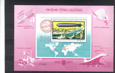 UNGARIA 1977, Zeppelin, Aviatie, MNH, serie completa neuzata foto