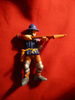 Soldat arbaletier medieval , h= 7,7 cm , plastic , Anglia foto