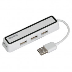 Hub USB Hama USB 2.0 4 porturi White foto