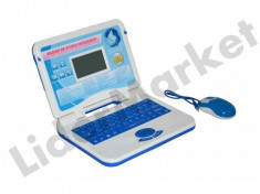 Mini laptop de jucarie cu 80 de aplicatii in limba Romana si Engleza - Albastru foto