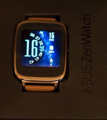 Smartwatch Asus Zenwatch, curea piele maro foto