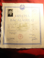 Diploma de Bacalaureat la Liceul din Sarmas regiunea Ludus 1967 foto