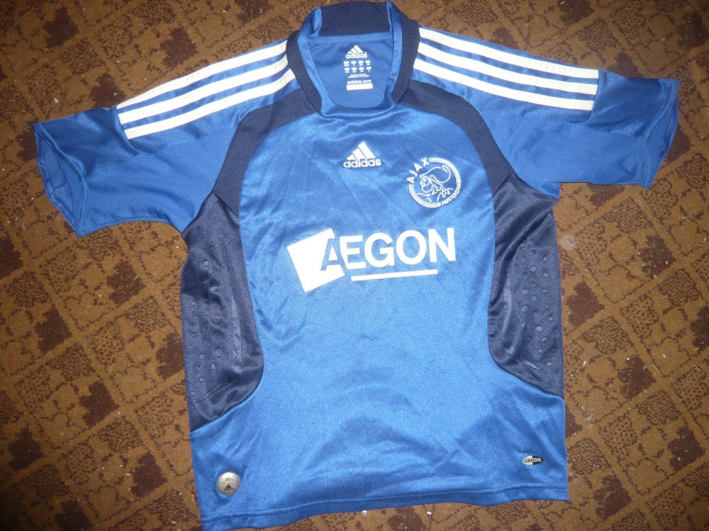 Tricou pt copii cca.10 ani - Adidas - al Echipei Fotbal Ajax Amsterdam, S,  Albastru | Okazii.ro