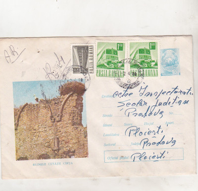 bnk ip Intreg postal 1969 - circulat - Ruinele Cetatii Carta foto