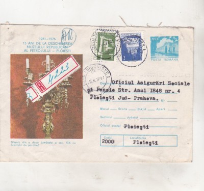 bnk ip Intreg postal 1976 - circulat - 15 ani Muzeul petrolului Ploiesti foto