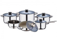 Set oale inox 12 piese Blaumann 1026 - BONUS Tigaie ceramica cu capac AROMA foto