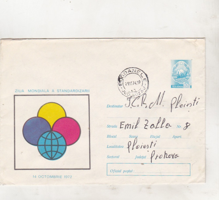 bnk ip Intreg postal 1972 - circulat - Ziua mondiala a standardizarii