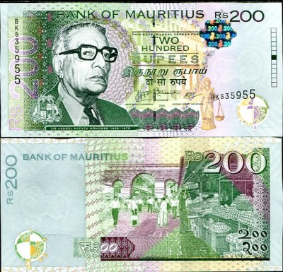 !!! MAURITIUS - 200 RUPII 2010 - P 61 a - UNC / SEMN. DIN SCAN foto