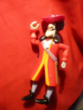 Jucarie- Figurina Capitanul Hook din Peter Pan , h= 14,5 cm ,cu cheita spate