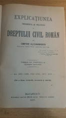 CCMRJ - DIMITRIE ALEXANDRESCO - DREPT CIVIL ROMAN - 1916 - SEMNAT DE AUTOR!!! foto