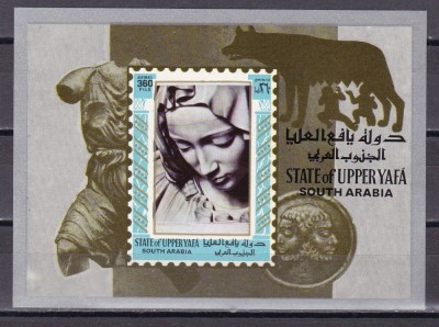 Upper Yafa 1967 arta sculptura MI bl.2 MNH w44 foto