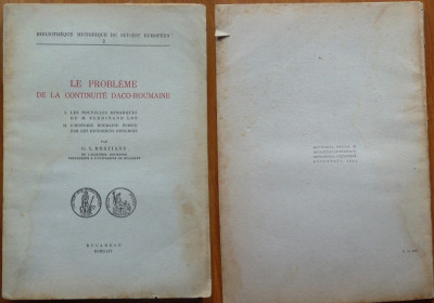 G. I. Bratianu , problema continuitatii daco - romane , 1944 , cu 3 harti foto