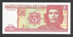 CUBA 3 PESOS 2004 , UNC [1] P-127a , necirculata foto