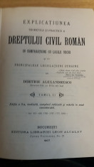 CCMRJ - DIMITRIE ALEXANDRESCO - DREPT CIVIL ROMAN - 1907 - SEMNAT DE AUTOR!!! foto