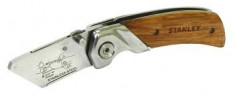 Cutter utilitar pliabil cu maner de lemn STANLEY foto