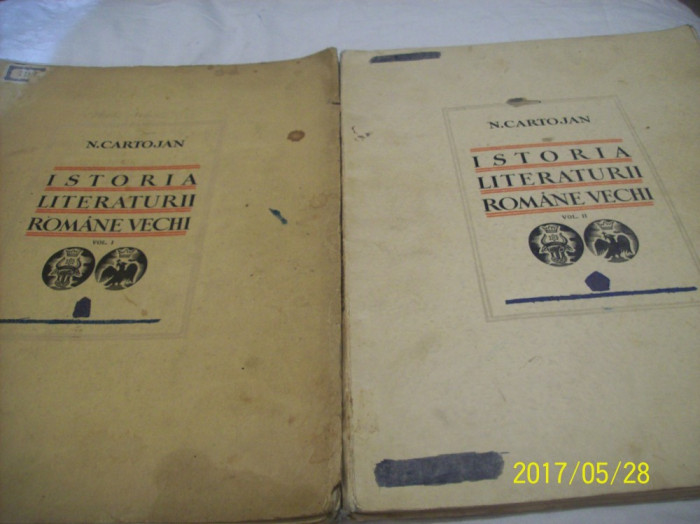 istoria literaturii romane vechi -vol I +vol II- n. cartojan 1940-1942