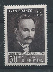 DEPARAIATE-1956 Romania,LP 423-Aniversari culturale,VAL50 BANI -MNH foto