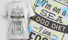 Tricou personalizat &amp;quot;Sea Food Diet&amp;quot; printeo foto