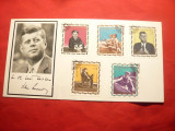 Carton Filatelic - Viata lui Kennedy - Yemen Regat 1965