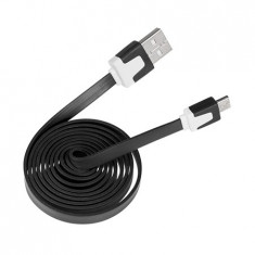 CABLU MICRO USB PLAT NEGRU foto